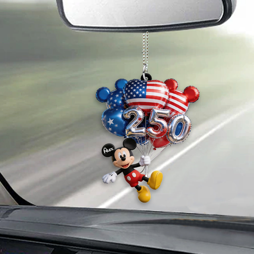 Personalized Mickey Mouse Balloons Car Ornament Custom Gift Car Ornament GradoCreations