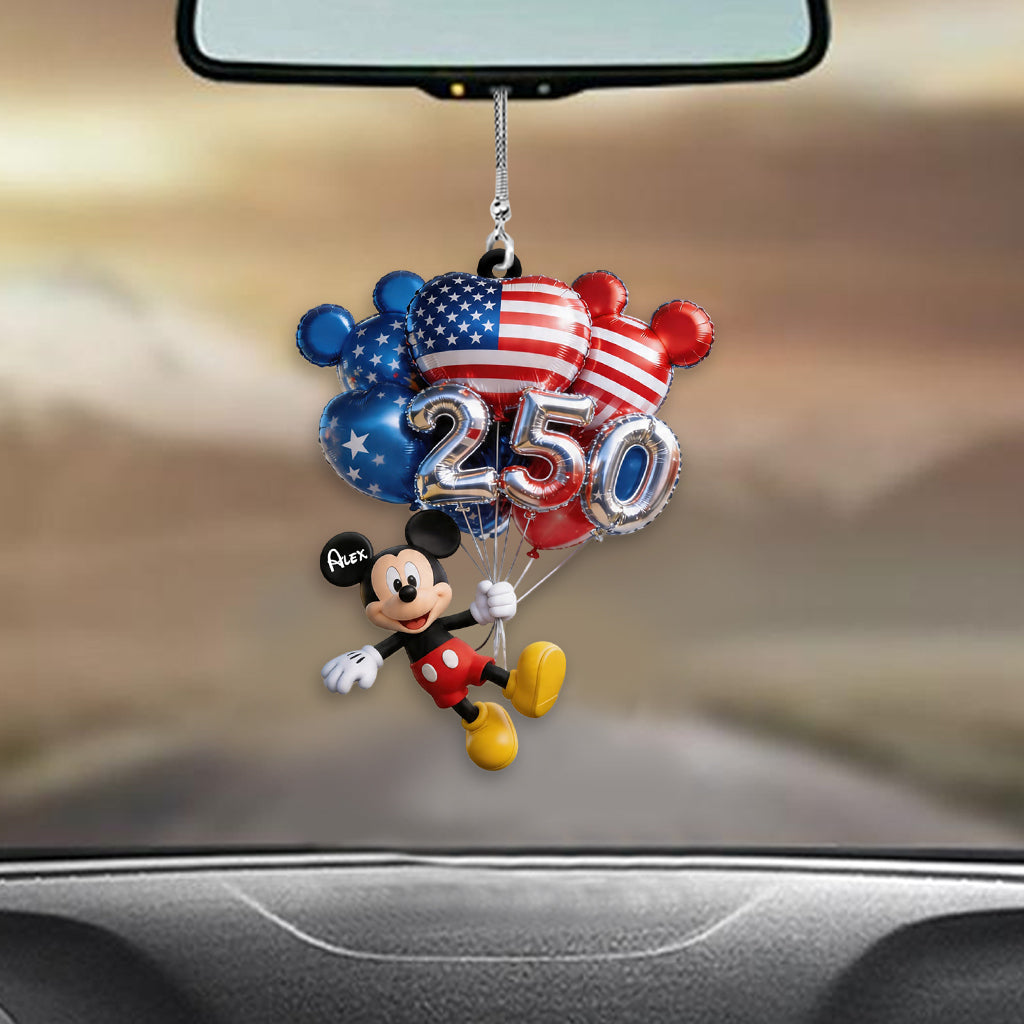 Personalized Mickey Mouse Balloons Car Ornament Custom Gift Car Ornament GradoCreations