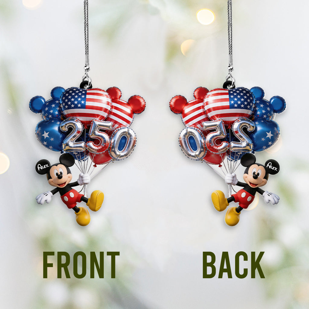 Personalized Mickey Mouse Balloons Car Ornament Custom Gift Car Ornament GradoCreations
