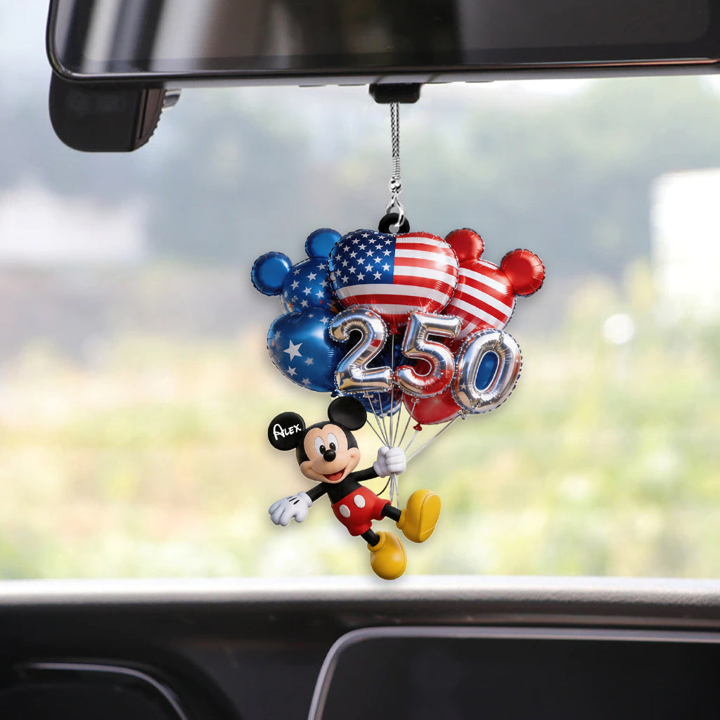 Personalized Mickey Mouse Balloons Car Ornament Custom Gift Car Ornament GradoCreations
