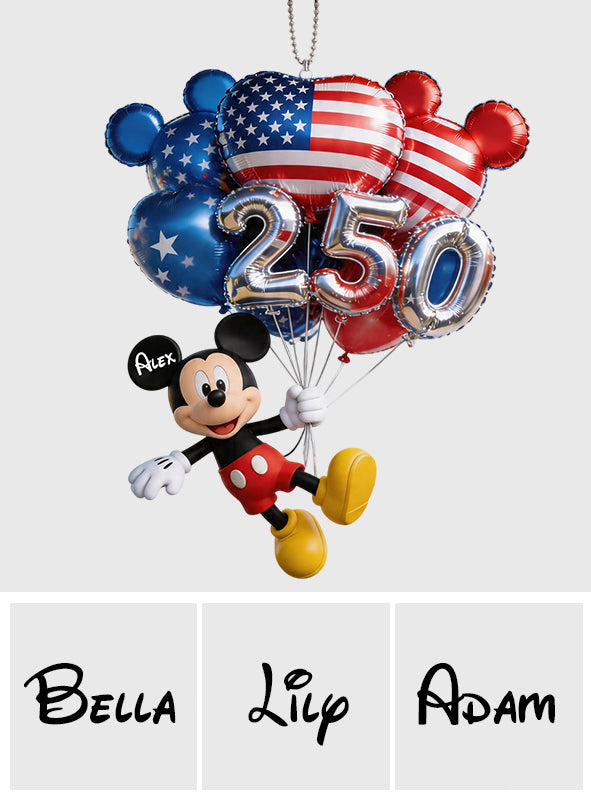 Personalized Acrylic Car Ornament Mickey Mouse 250 Years Gift for Movie Fans