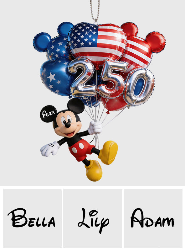 Personalized Mickey Mouse Balloons Car Ornament Custom Gift Car Ornament GradoCreations
