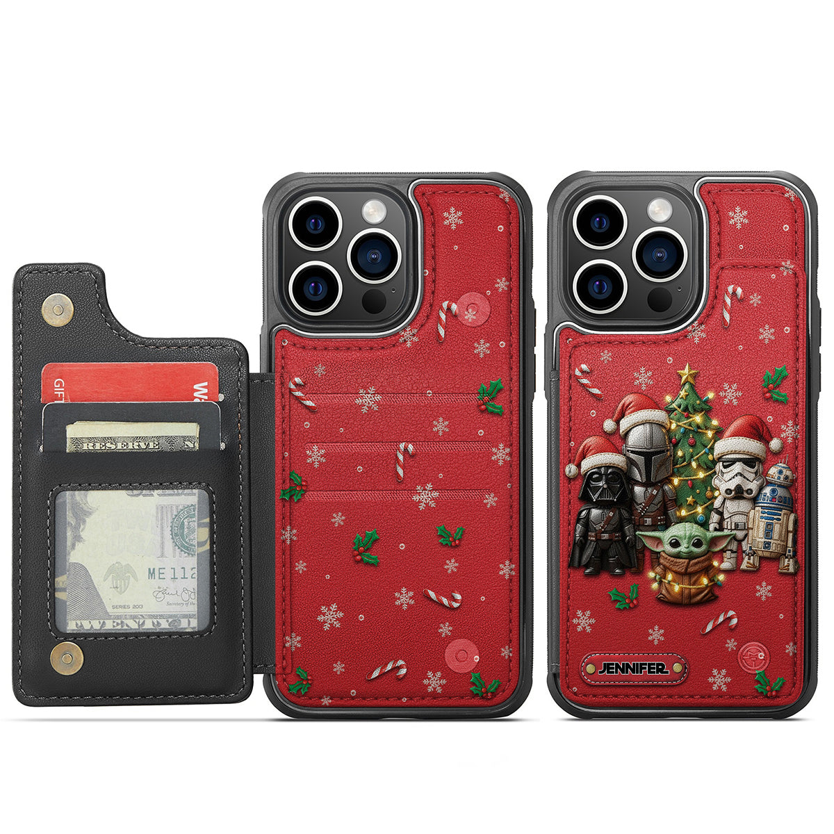 Personalized Star Wars Wallet Phone Case Custom Name Gift Fully Printed Wallet Phone Case GradoCreations
