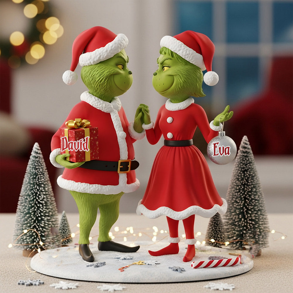Personalized Grinch Christmas Acrylic Plaque Custom Gift for Couple Custom Shaped Acrylic Plaque GradoCreations