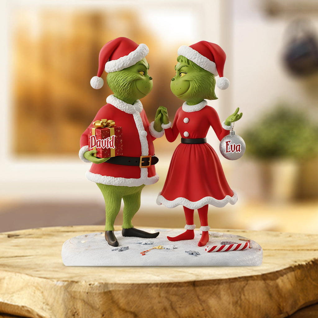 Personalized Grinch Christmas Acrylic Plaque Custom Gift for Couple Custom Shaped Acrylic Plaque GradoCreations
