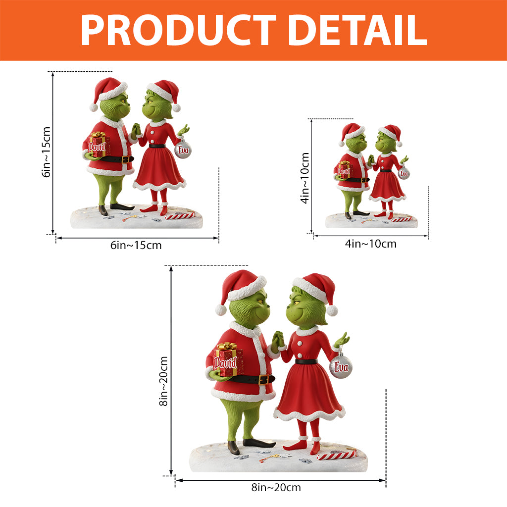 Personalized Grinch Christmas Acrylic Plaque Custom Gift for Couple Custom Shaped Acrylic Plaque GradoCreations
