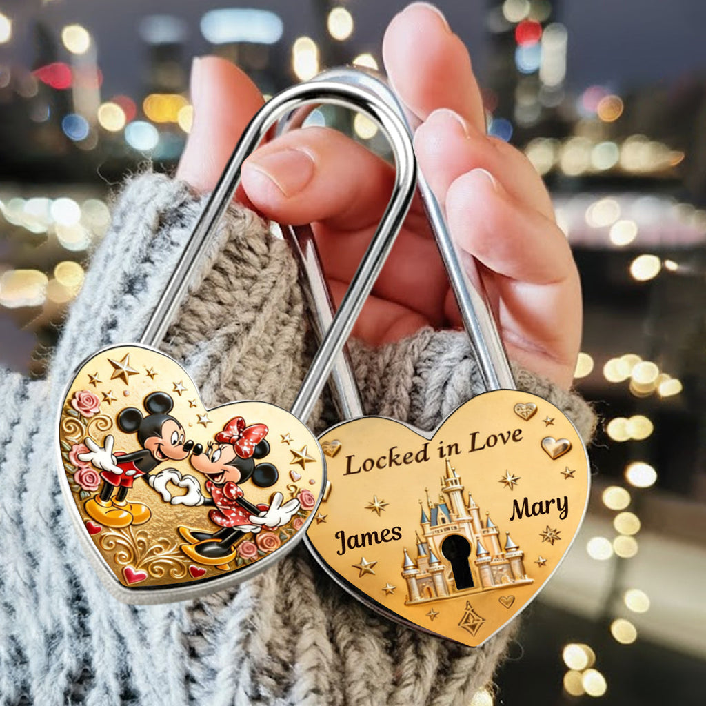 Personalized Heart Padlock with Custom Names for Couples Heart Padlock GradoCreations