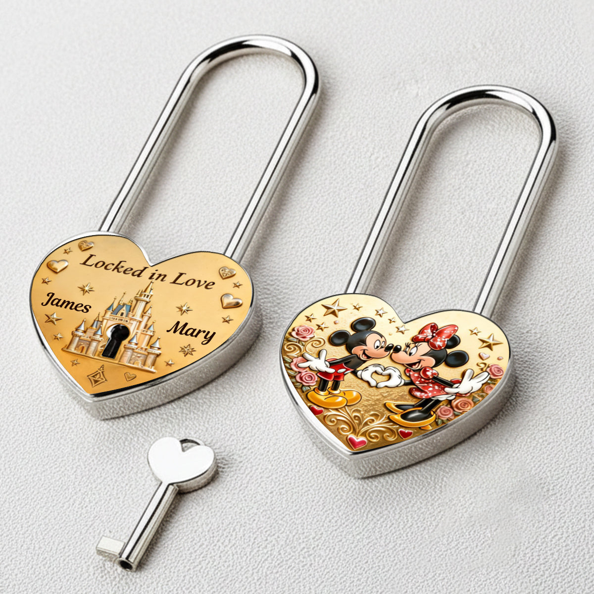 Personalized Heart Padlock with Custom Names for Couples Heart Padlock GradoCreations