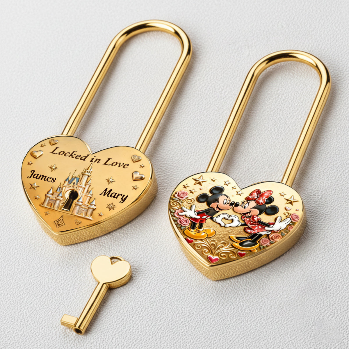 Personalized Heart Padlock with Custom Names for Couples Heart Padlock GradoCreations