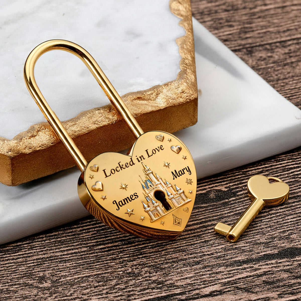 Personalized Heart Padlock with Custom Names for Couples Heart Padlock GradoCreations