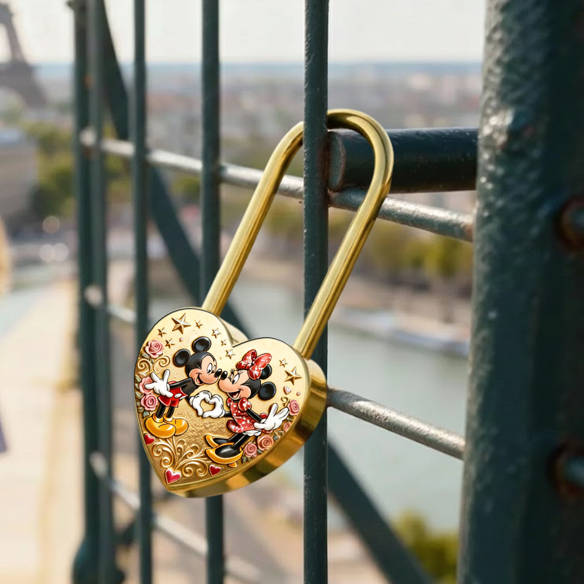 Personalized Heart Padlock with Custom Names for Couples Heart Padlock GradoCreations