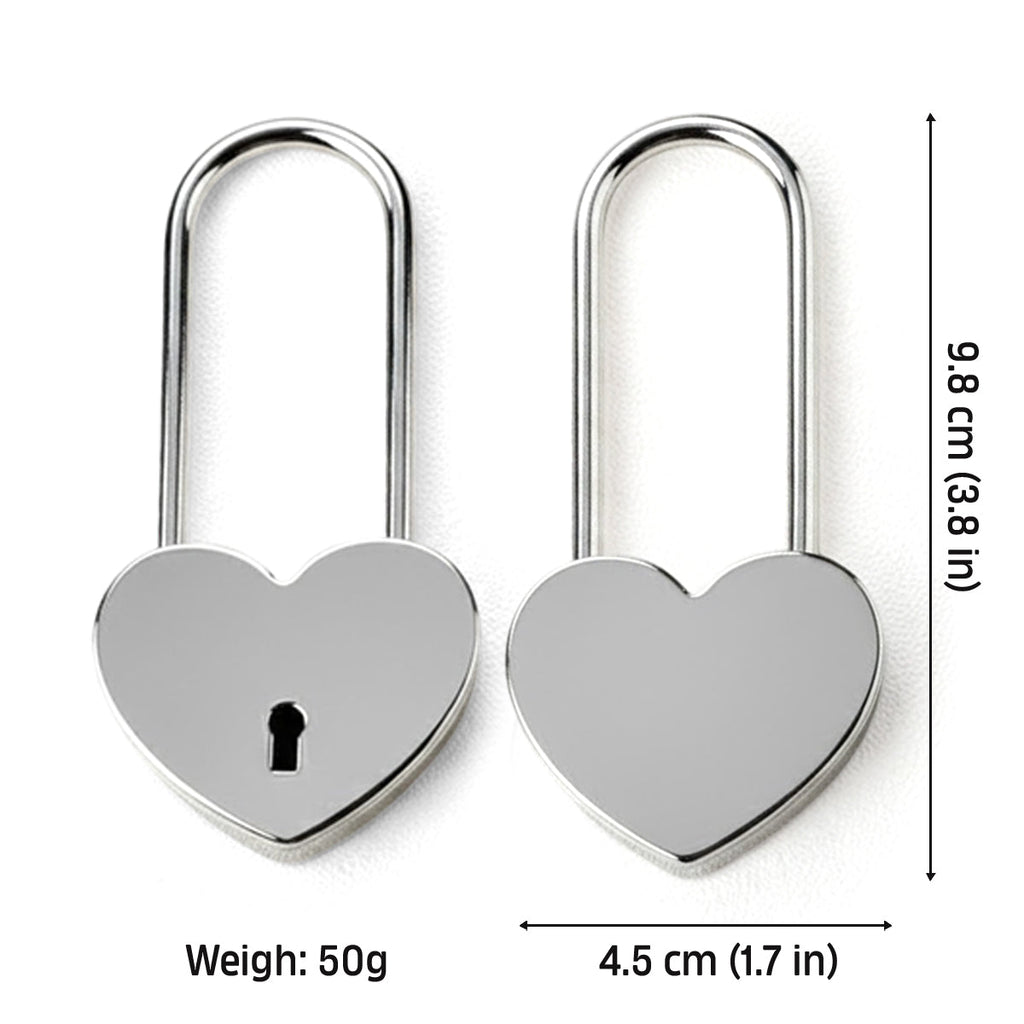 Personalized Heart Padlock with Custom Names for Couples Heart Padlock GradoCreations