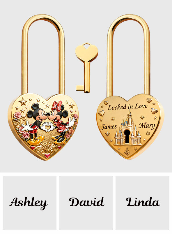 Personalized Heart Padlock with Custom Names for Couples Heart Padlock GradoCreations
