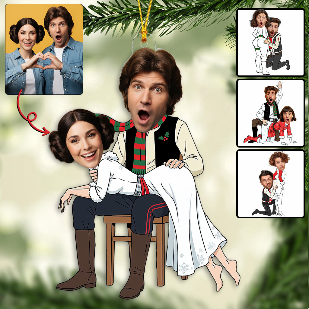 Personalized Custom Shaped Ornament for Couples - Unique Holiday Gift Custom Shaped Ornament GradoCreations