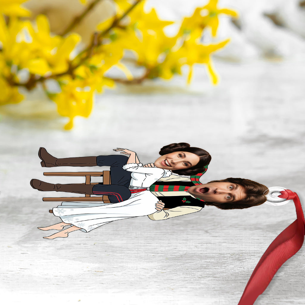 Personalized Custom Shaped Ornament for Couples - Unique Holiday Gift Custom Shaped Ornament GradoCreations