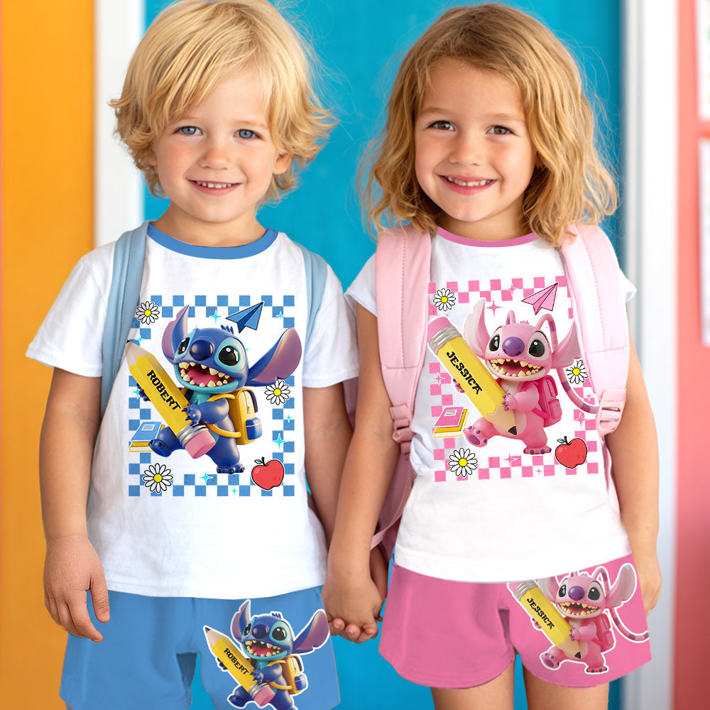 Personalized Ohana Kid T-shirt & Shorts Set for Back to School Kid T-shirt & Shorts GradoCreations