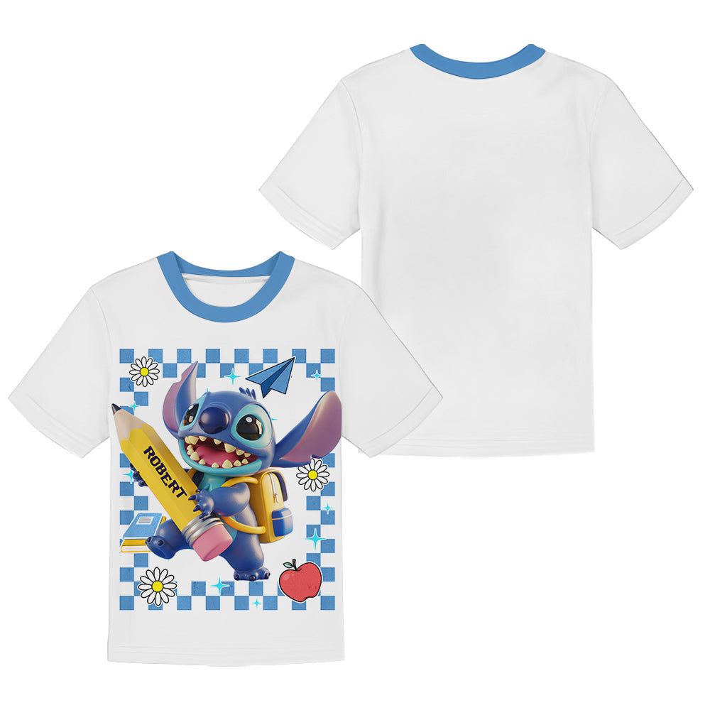 Personalized Ohana Kid T-shirt & Shorts Set for Back to School Kid T-shirt & Shorts GradoCreations