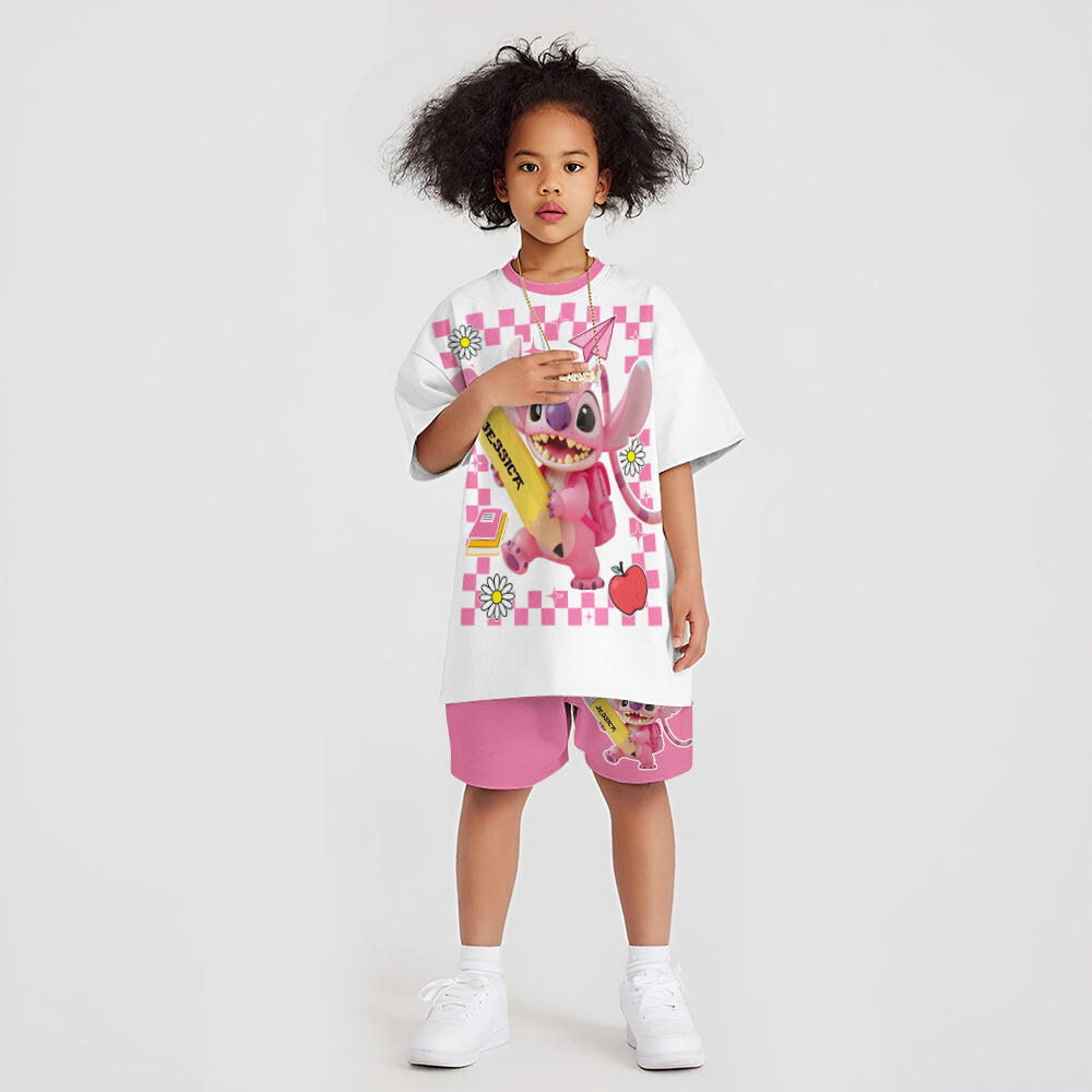 Personalized Ohana Kid T-shirt & Shorts Set for Back to School Kid T-shirt & Shorts GradoCreations