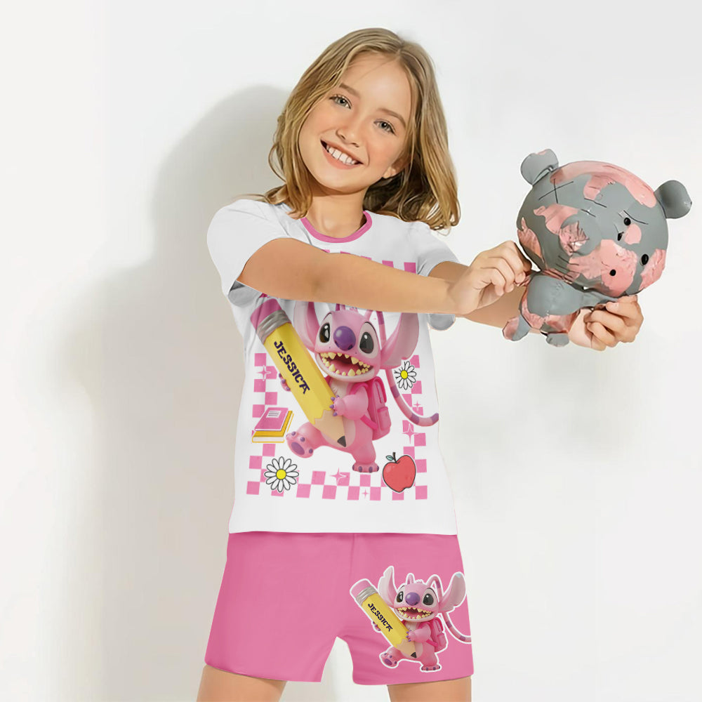 Personalized Ohana Kid T-shirt & Shorts Set for Back to School Kid T-shirt & Shorts GradoCreations