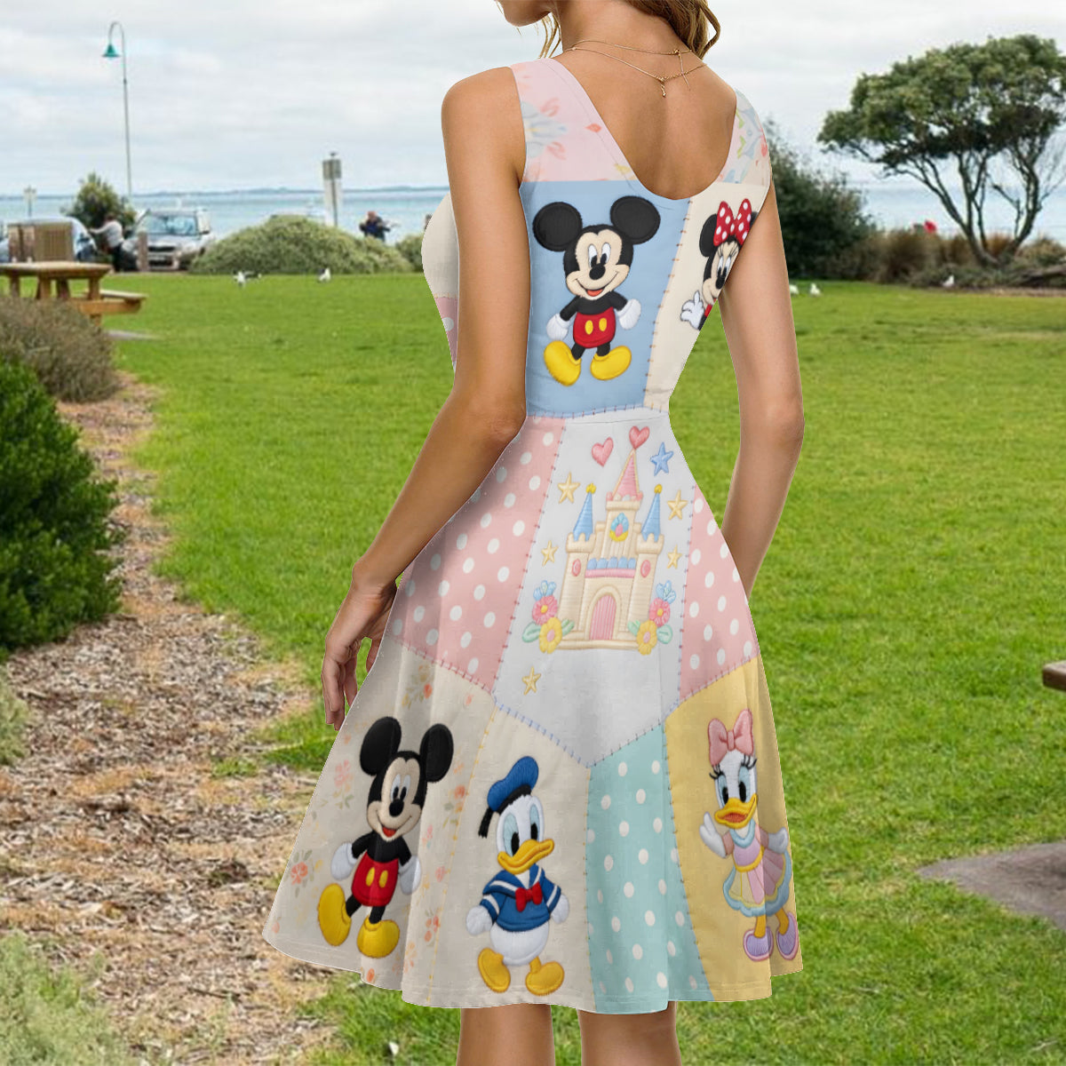 Personalized Sleeveless Dress with Disney Characters for Girls Sleeveless Dress GradoCreations