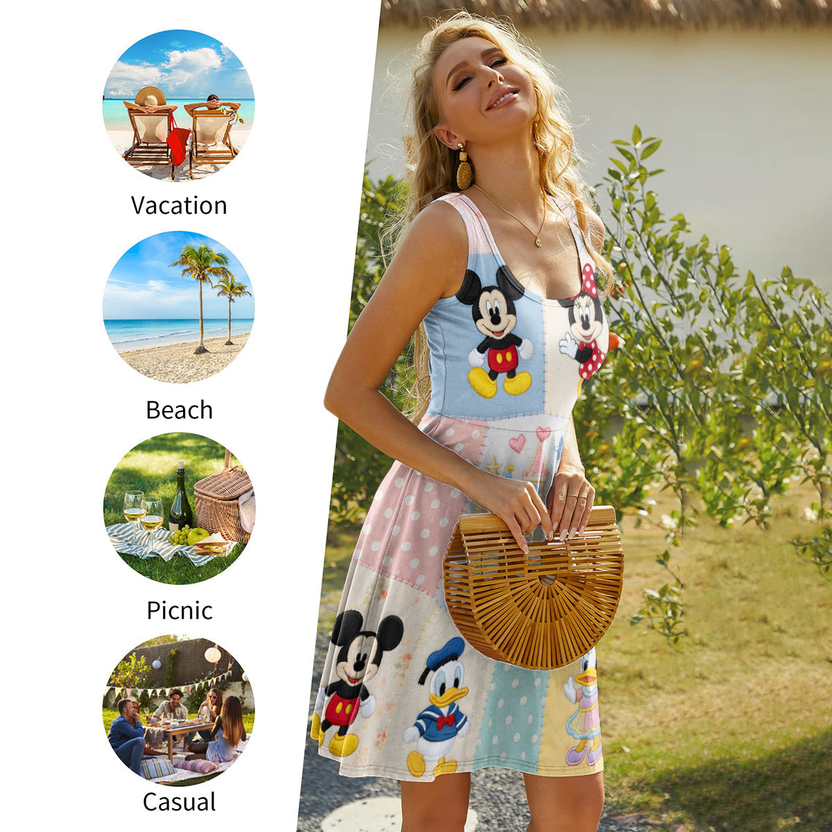 Personalized Sleeveless Dress with Disney Characters for Girls Sleeveless Dress GradoCreations