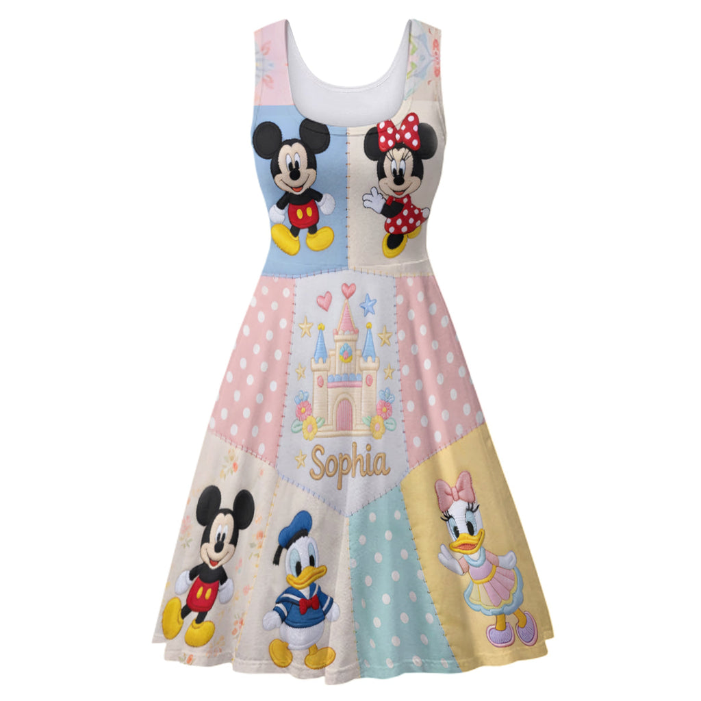 Personalized Sleeveless Dress with Disney Characters for Girls Sleeveless Dress GradoCreations