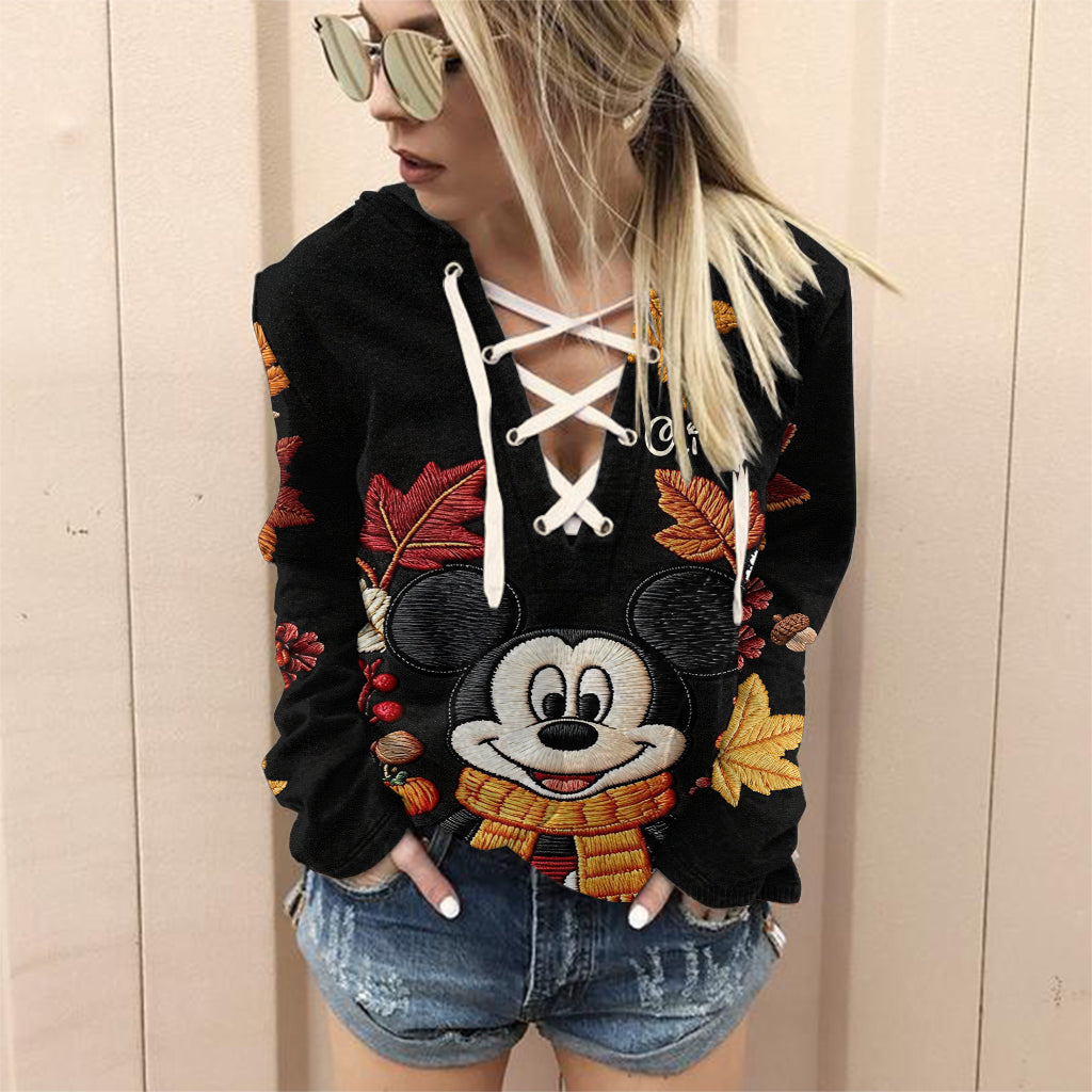 Personalized Fall Vibes Off Shoulder Dress with Mickey Embroidery Off shoulder dress GradoCreations