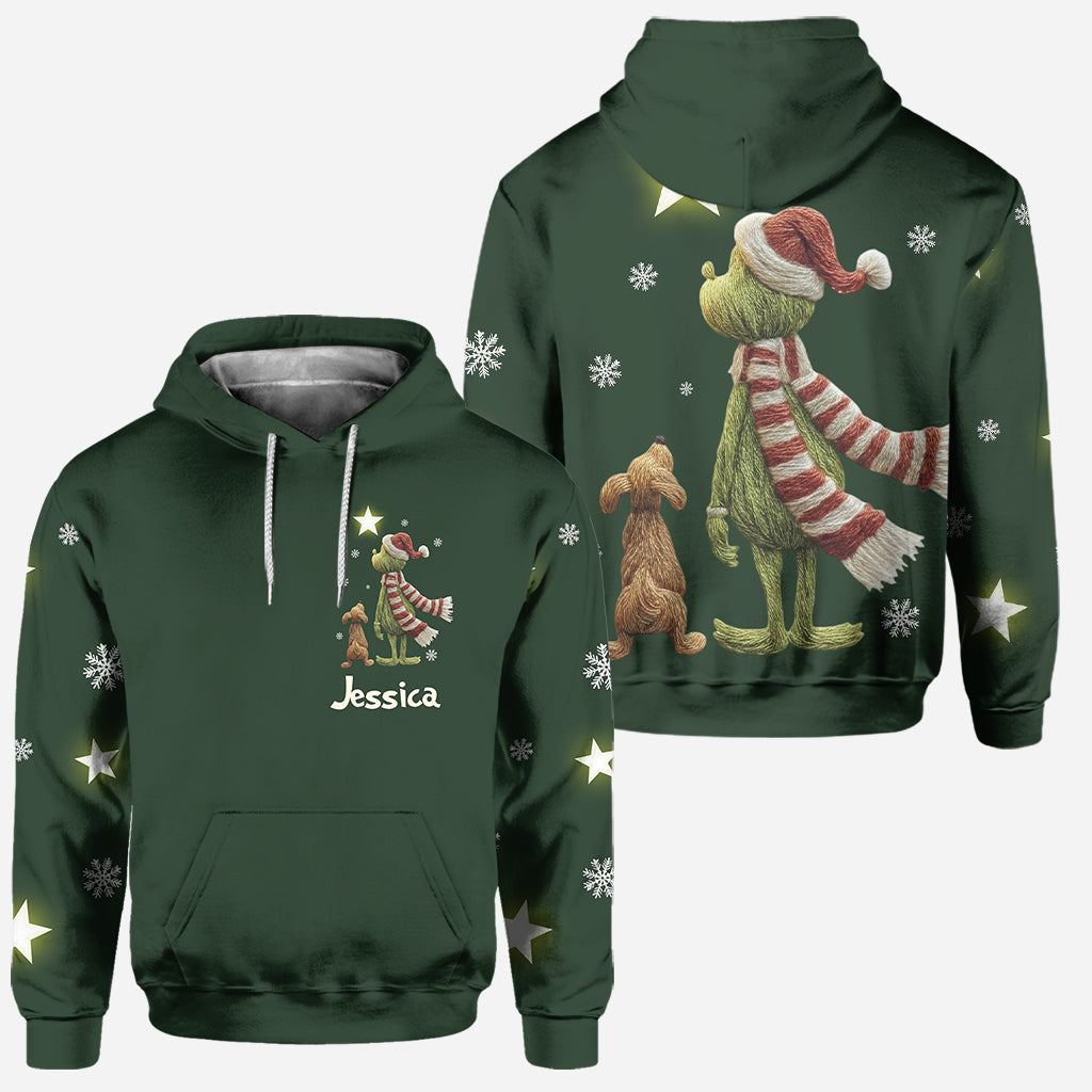 Personalized Grinch Christmas Hoodie and Leggings Gift for Mom Hoodie & Leggings GradoCreations