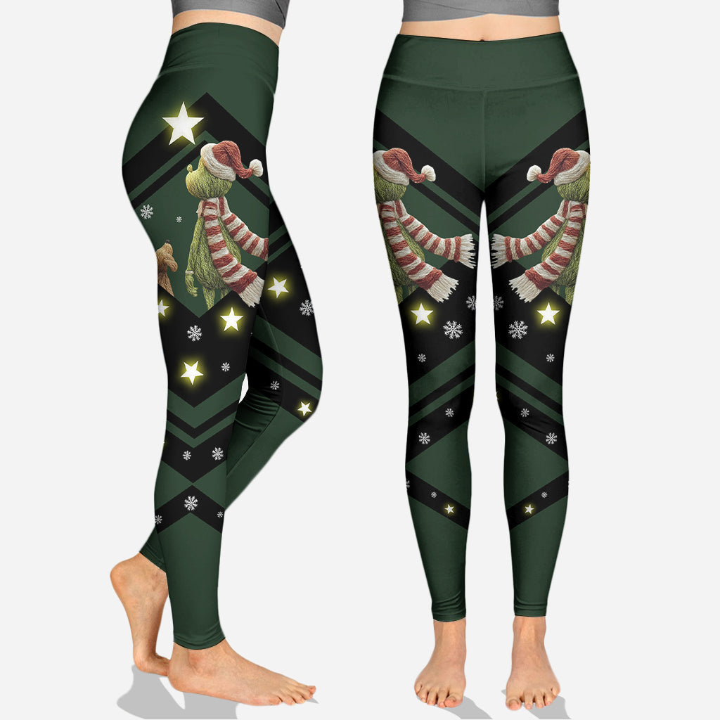 Personalized Grinch Christmas Hoodie and Leggings Gift for Mom Hoodie & Leggings GradoCreations