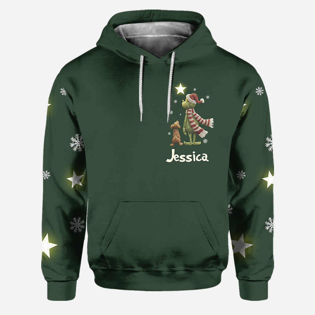 Personalized Grinch Christmas Hoodie and Leggings Gift for Mom Hoodie & Leggings GradoCreations