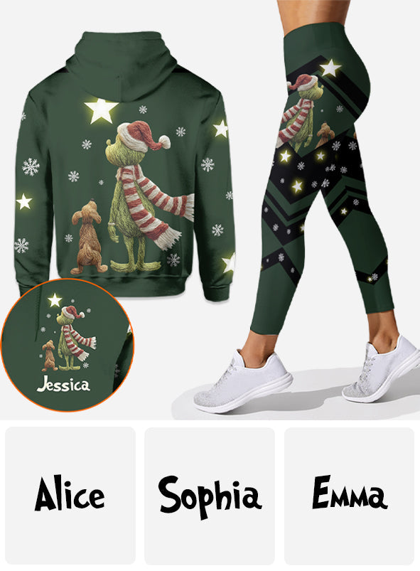 Personalized Grinch Christmas Hoodie and Leggings Gift for Mom Hoodie & Leggings GradoCreations