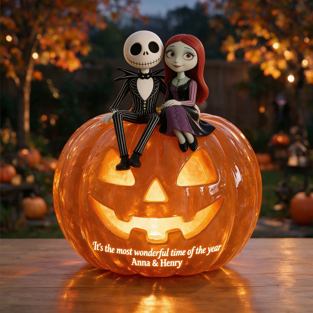 Personalized Pumpkin Solar Acrylic Light Custom Name Halloween Gift Solar Acrylic Light GradoCreations
