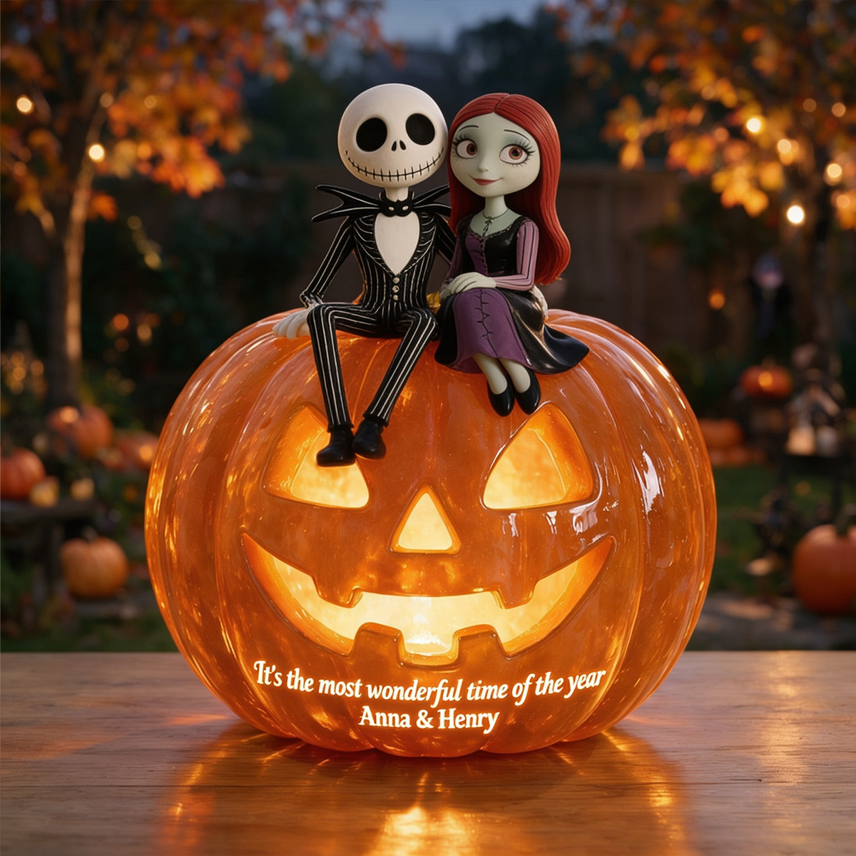 Personalized Pumpkin Solar Acrylic Light Custom Name Halloween Gift Solar Acrylic Light GradoCreations