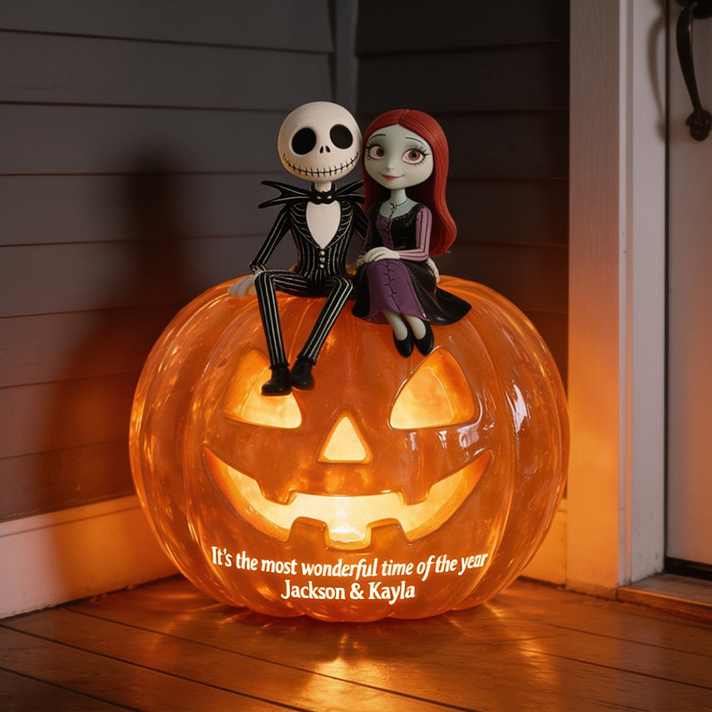 Personalized Pumpkin Solar Acrylic Light Custom Name Halloween Gift Solar Acrylic Light GradoCreations