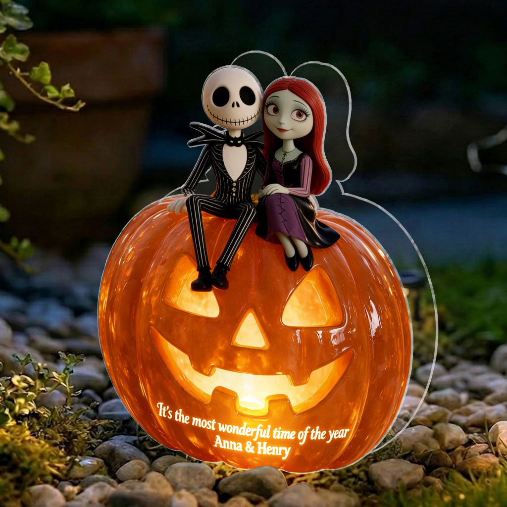 Personalized Pumpkin Solar Acrylic Light Custom Name Halloween Gift Solar Acrylic Light GradoCreations