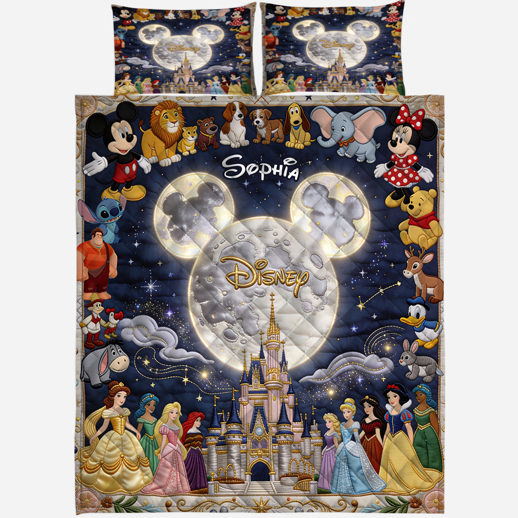 Personalized Disney Quilted Bedding Set with Custom Name for Family Quilted Bedding Set GradoCreations