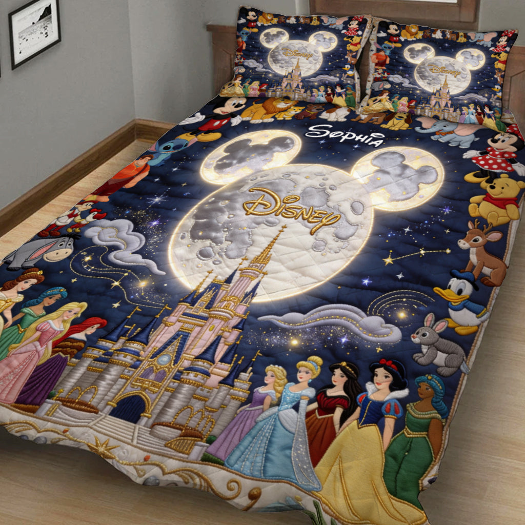 Personalized Disney Dream Trip Quilt Set Custom Name Gift Quilt Set GradoCreations