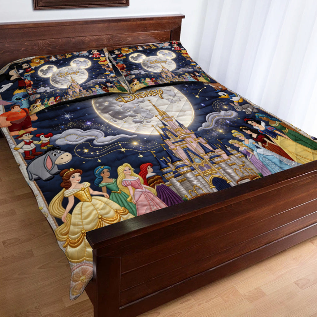 Personalized Disney Quilted Bedding Set with Custom Name for Family Quilted Bedding Set GradoCreations