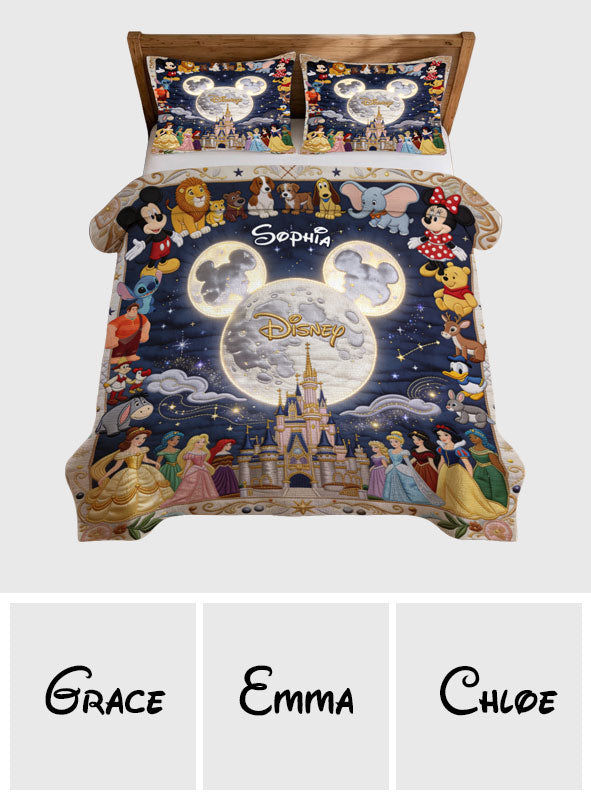 Personalized Disney Dream Trip Quilt Set Custom Name Gift Quilt Set GradoCreations