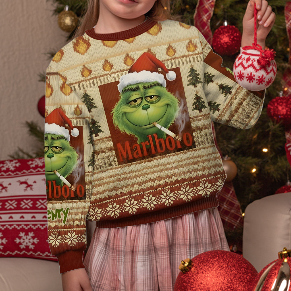 Personalized Grinch Ugly Sweater Custom Name Holiday Gift Ugly Sweater GradoCreations
