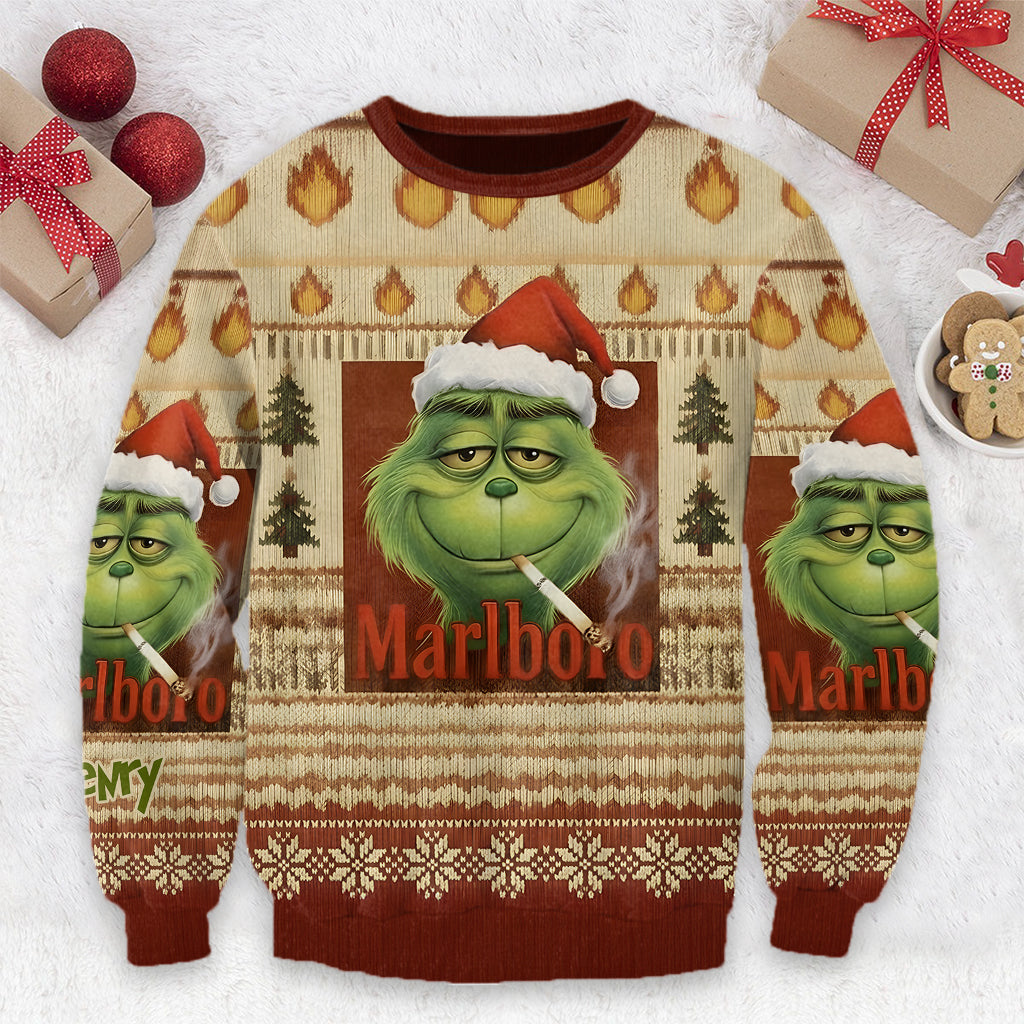 Personalized Grinch Ugly Sweater Custom Name Holiday Gift Ugly Sweater GradoCreations