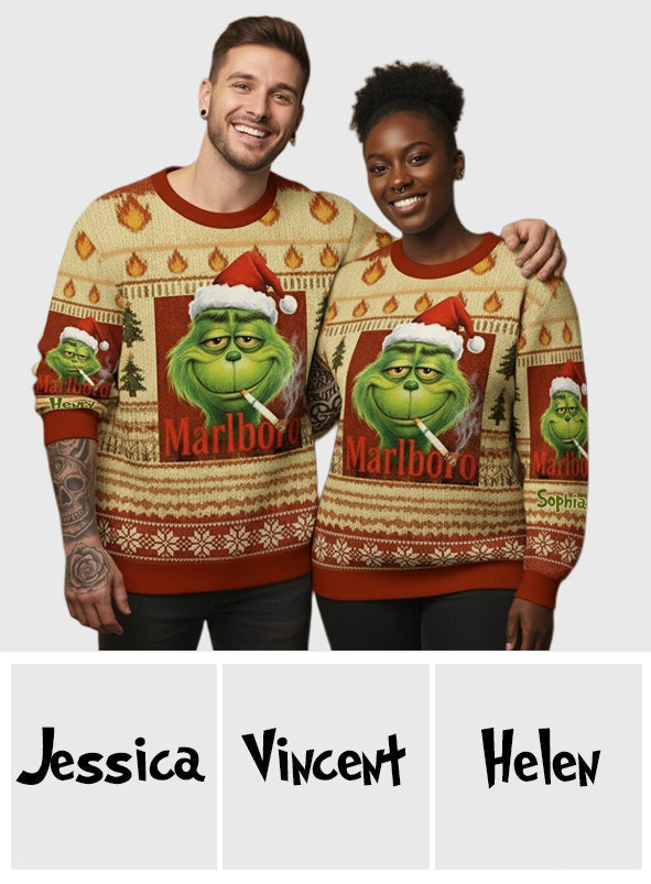Personalized Grinch Ugly Sweater Custom Name Holiday Gift Ugly Sweater GradoCreations