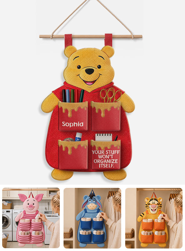 Personalized Kids Hanging Organizer with 4 Pockets for Toys & Socks Hanging Organizer GradoCreations