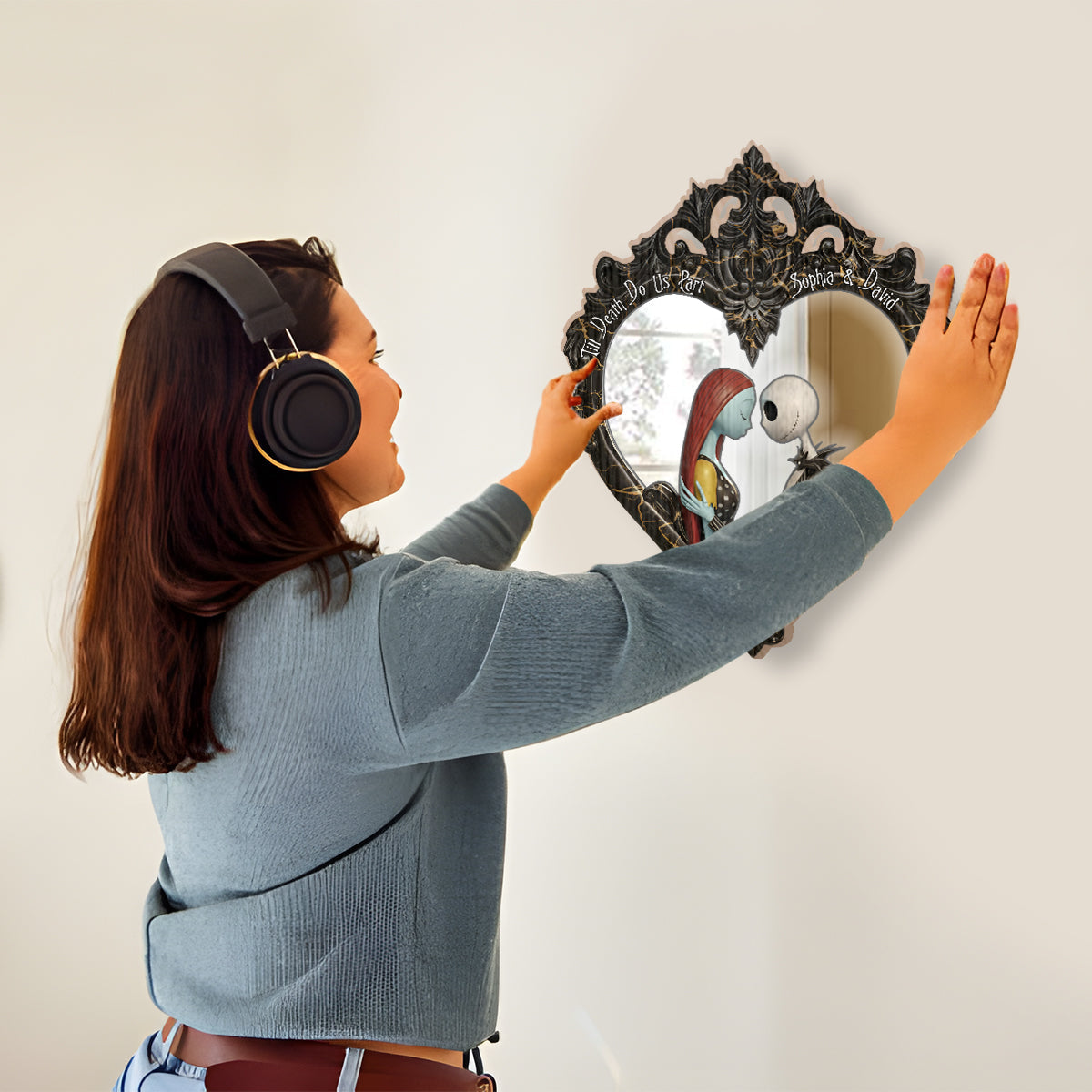 Personalized Nightmare Wall Hanging Mirror Custom Name Gift Wall Hanging Mirror GradoCreations