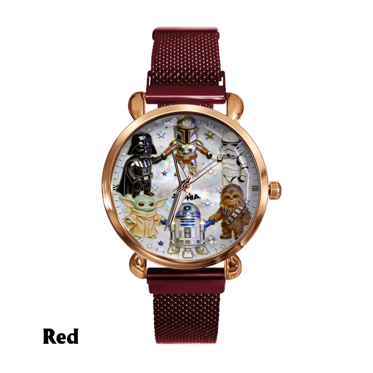 Personalized Star Wars Women’s Hand Watch Custom Name Gift Women Hand Watch GradoCreations