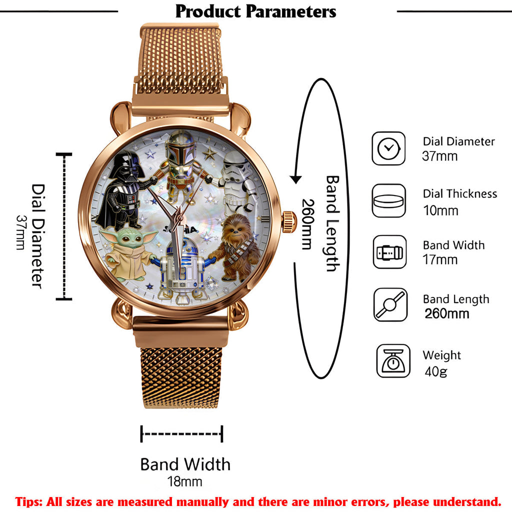 Personalized Star Wars Women’s Hand Watch Custom Name Gift Women Hand Watch GradoCreations