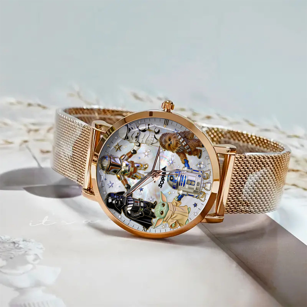 Personalized Star Wars Women’s Hand Watch Custom Name Gift Women Hand Watch GradoCreations