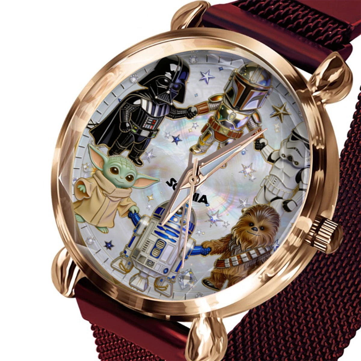 Personalized Star Wars Women’s Hand Watch Custom Name Gift Women Hand Watch GradoCreations