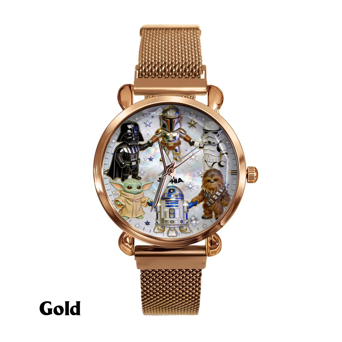 Personalized Star Wars Women’s Hand Watch Custom Name Gift Women Hand Watch GradoCreations