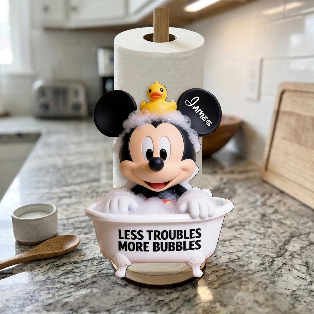 Personalized Cartoon Mouse Paper Towel Stand Custom Gift Paper Towel Stand GradoCreations